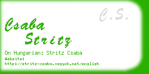 csaba stritz business card